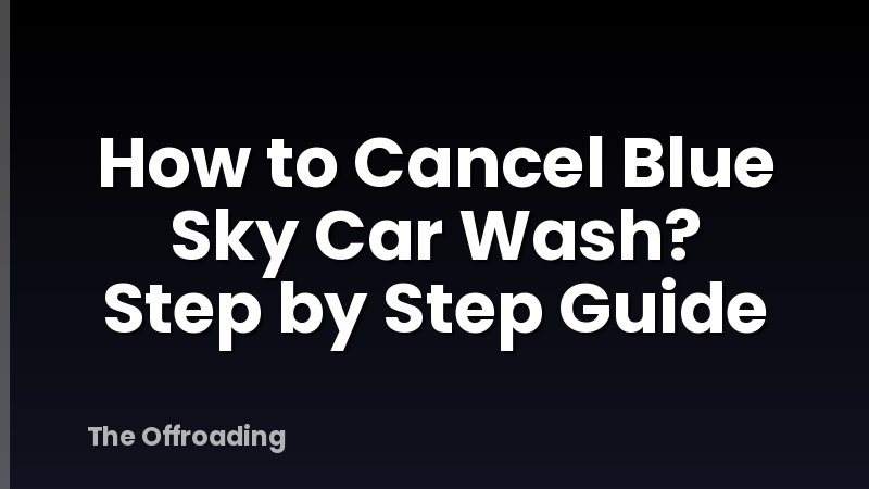 How to Cancel Blue Sky Car Wash? Step by Step Guide