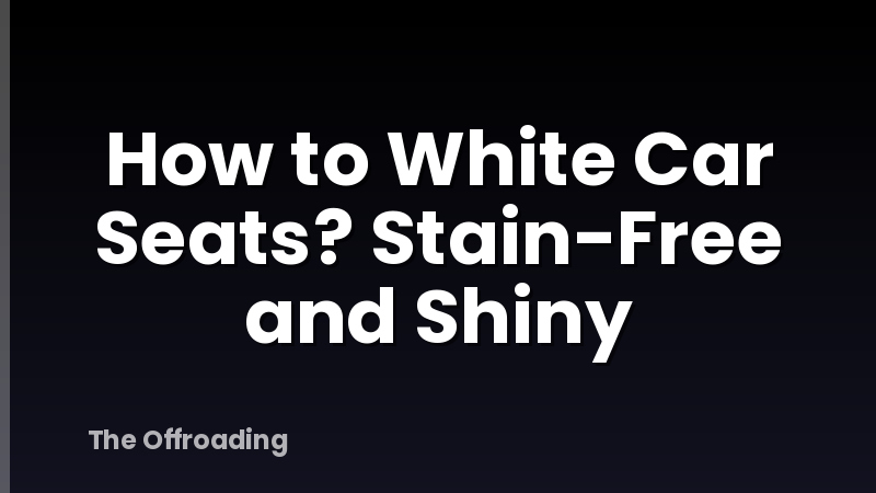 How to White Car Seats? Stain-Free and Shiny