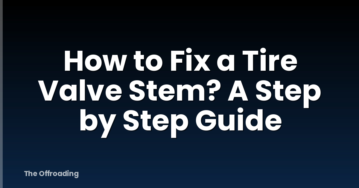 How to Fix a Tire Valve Stem? A Step by Step Guide