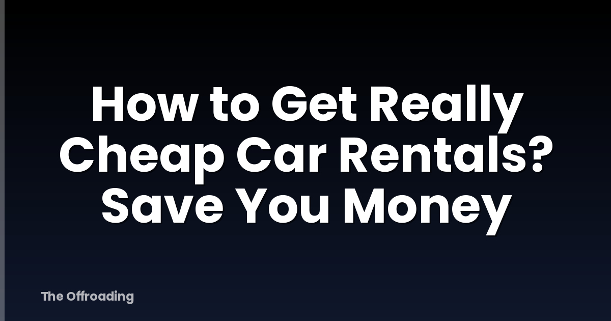 How to Get Really Cheap Car Rentals? Save You Money