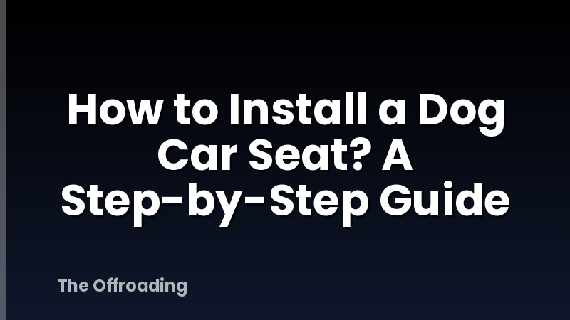How to Install a Dog Car Seat? A Step-by-Step Guide