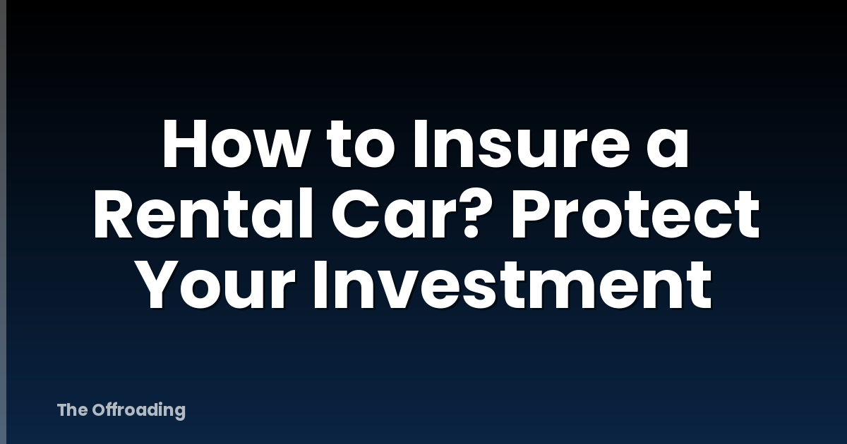 How to Insure a Rental Car? Protect Your Investment