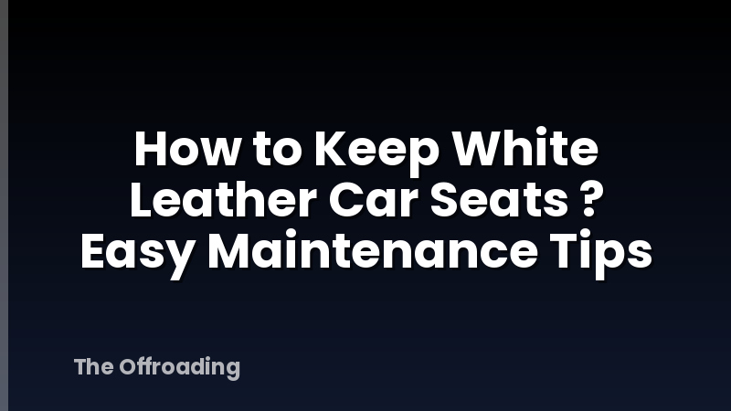 How to Keep White Leather Car Seats ? Easy Maintenance Tips