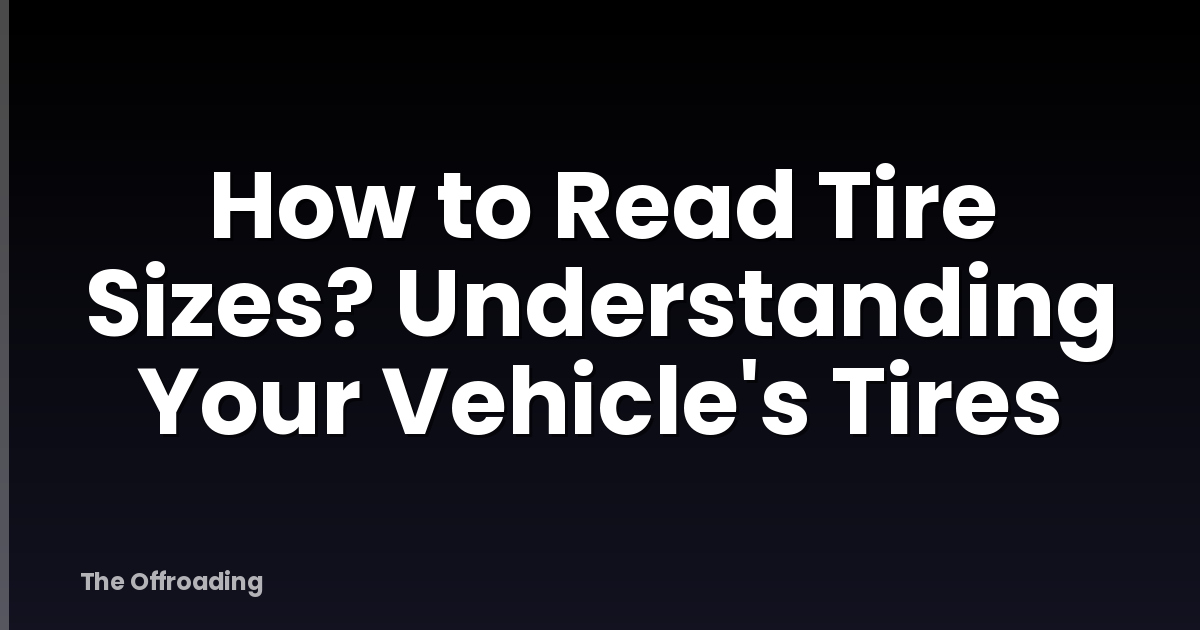How to Read Tire Sizes? Understanding Your Vehicle's Tires
