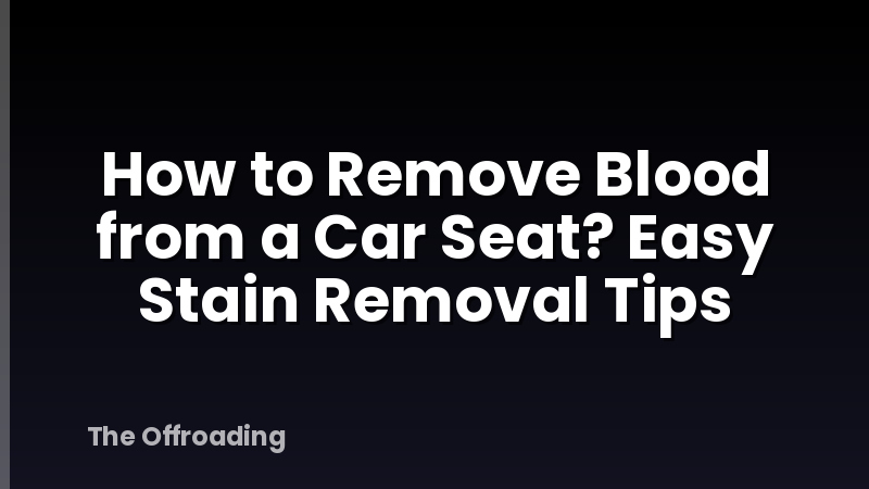 How to Remove Blood from a Car Seat? Easy Stain Removal Tips