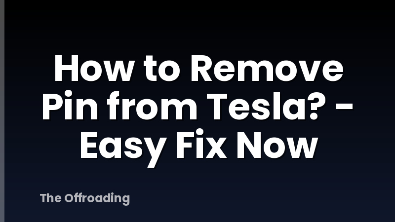 How to Remove Pin from Tesla? - Easy Fix Now
