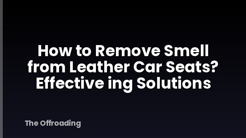How to Remove Smell from Leather Car Seats? Effective ing Solutions