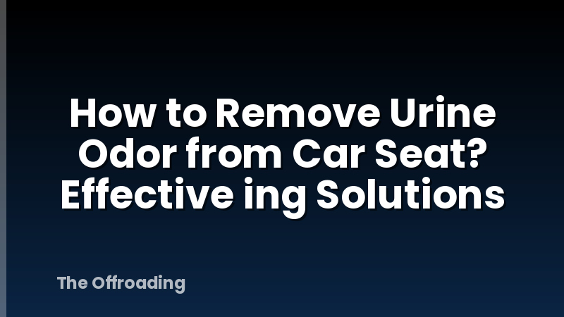 How to Remove Urine Odor from Car Seat? Effective ing Solutions