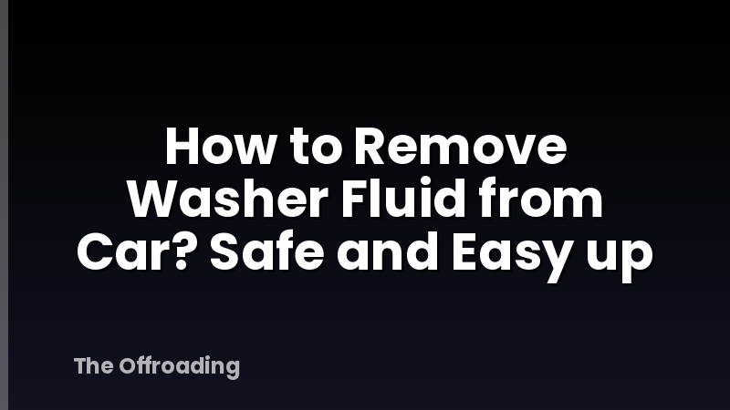 How to Remove Washer Fluid from Car? Safe and Easy up