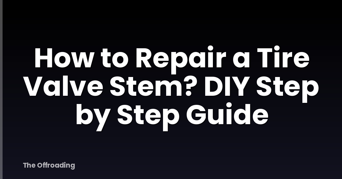 How to Repair a Tire Valve Stem? DIY Step by Step Guide