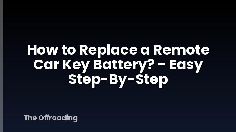 How to Replace a Remote Car Key Battery? - Easy Step-By-Step