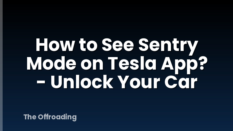 How to See Sentry Mode on Tesla App? - Unlock Your Car