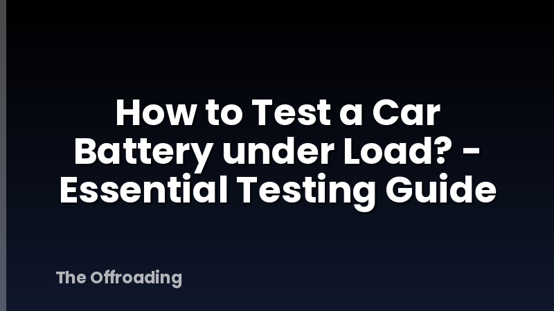 How to Test a Car Battery under Load? - Essential Testing Guide