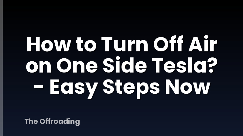 How to Turn Off Air on One Side Tesla? - Easy Steps Now
