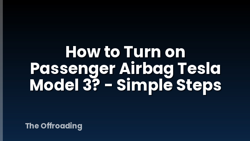 How to Turn on Passenger Airbag Tesla Model 3? - Simple Steps