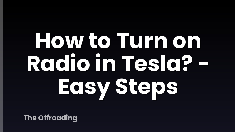How to Turn on Radio in Tesla? - Easy Steps