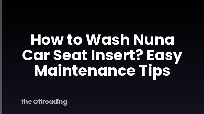 How to Wash Nuna Car Seat Insert? Easy Maintenance Tips