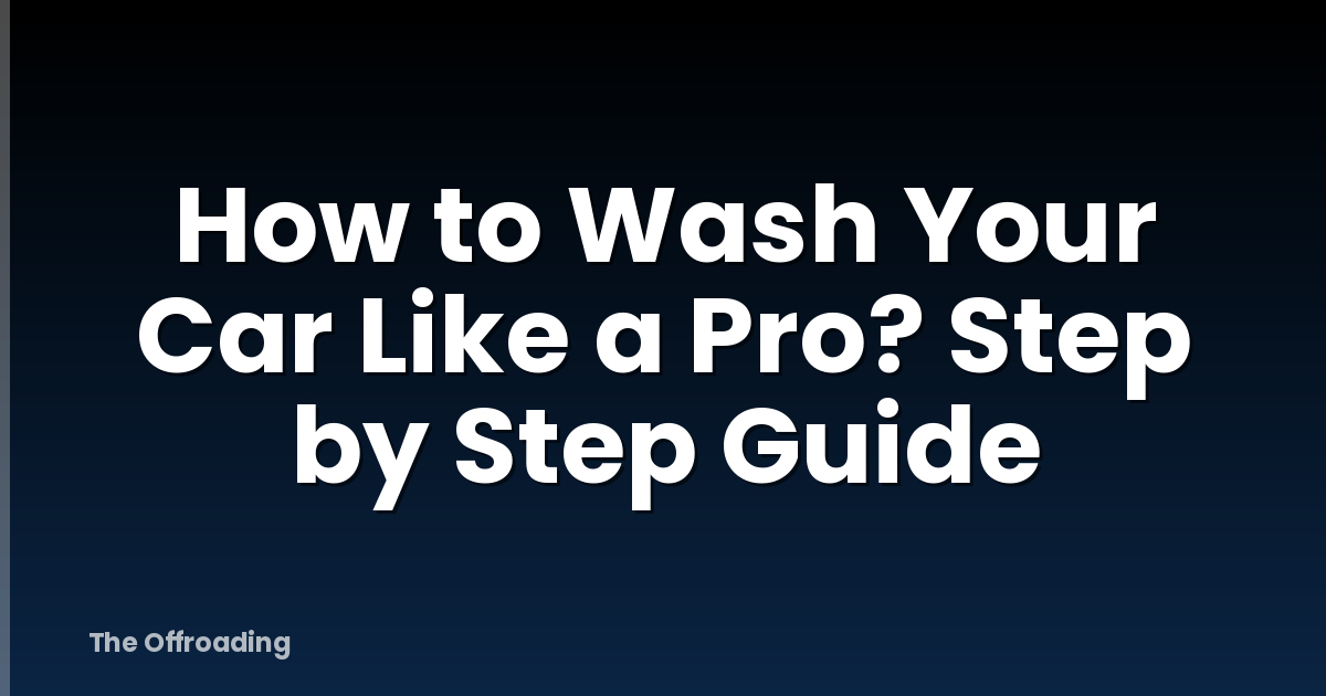 How To Wash Your Car Like A Pro? Step By Step Guide