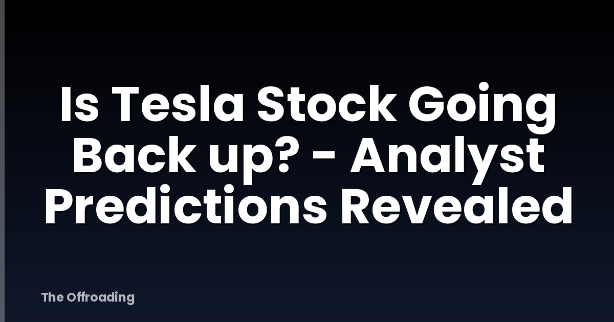 Is Tesla Stock Going Back up? - Analyst Predictions Revealed