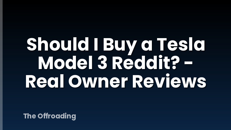 Should I Buy a Tesla Model 3 Reddit? - Real Owner Reviews