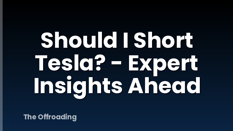 Should I Short Tesla? - Expert Insights Ahead