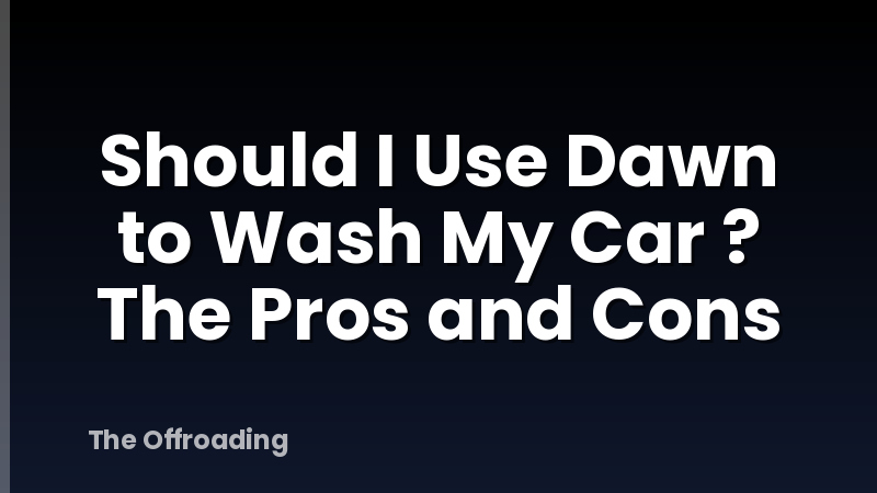 Should I Use Dawn to Wash My Car ? The Pros and Cons