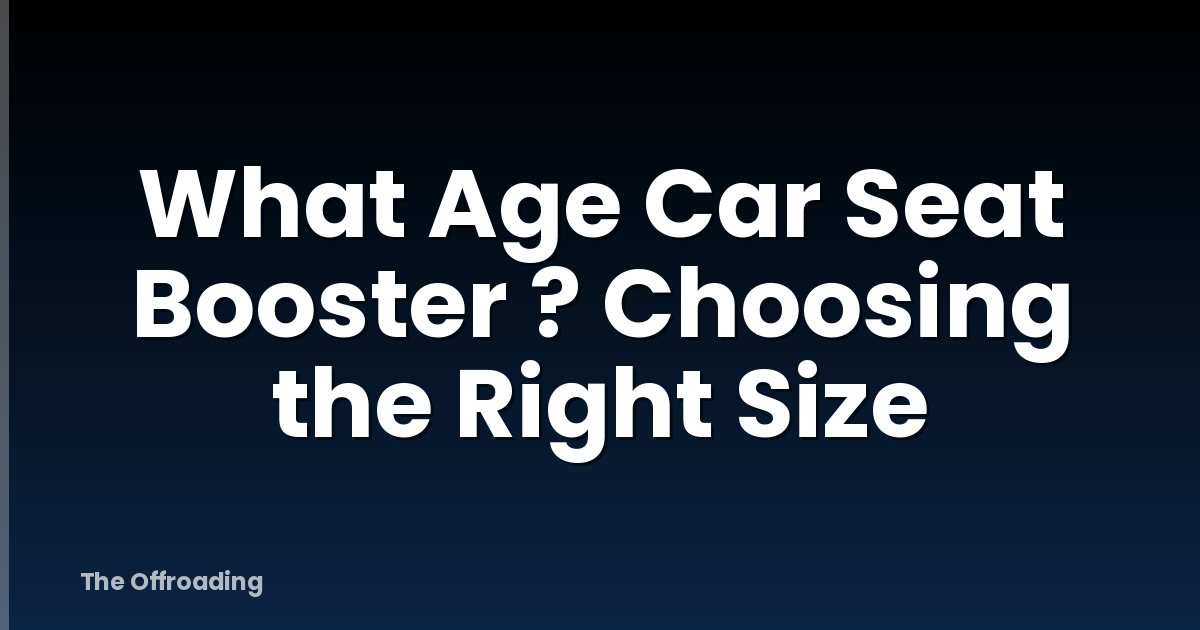What Age Car Seat Booster ? Choosing the Right Size