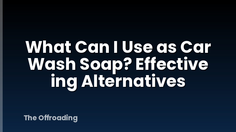 What Can I Use as Car Wash Soap? Effective ing Alternatives