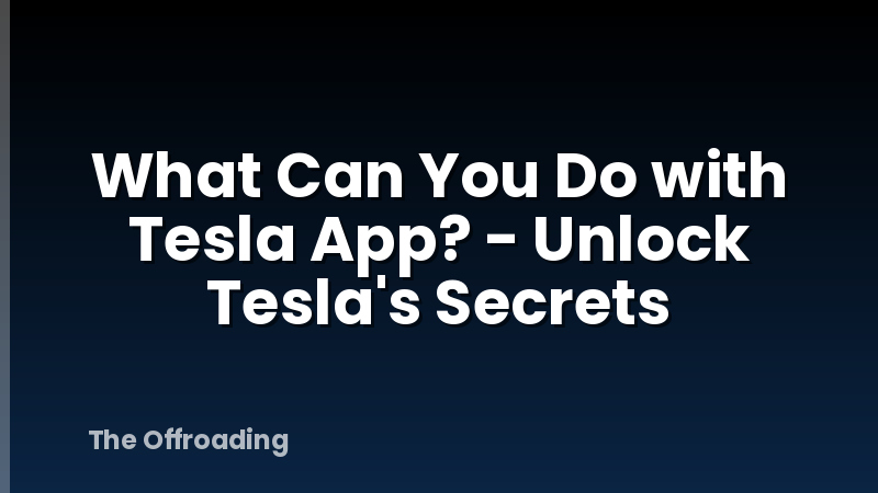 What Can You Do with Tesla App? - Unlock Tesla's Secrets