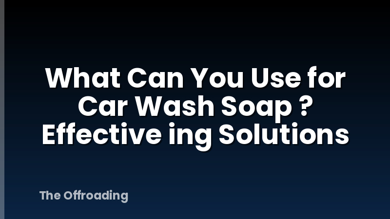 What Can You Use for Car Wash Soap ? Effective ing Solutions