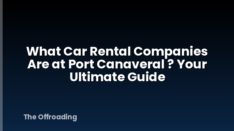 What Car Rental Companies Are at Port Canaveral ? Your Ultimate Guide