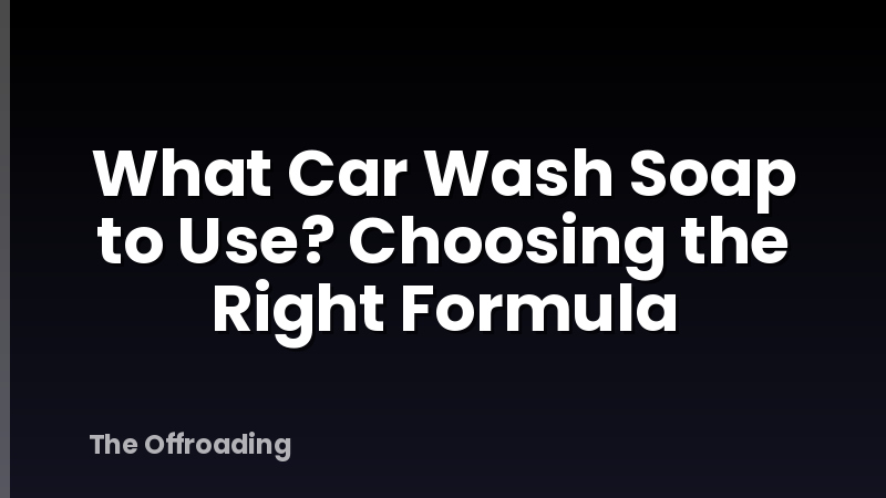 What Car Wash Soap to Use? Choosing the Right Formula