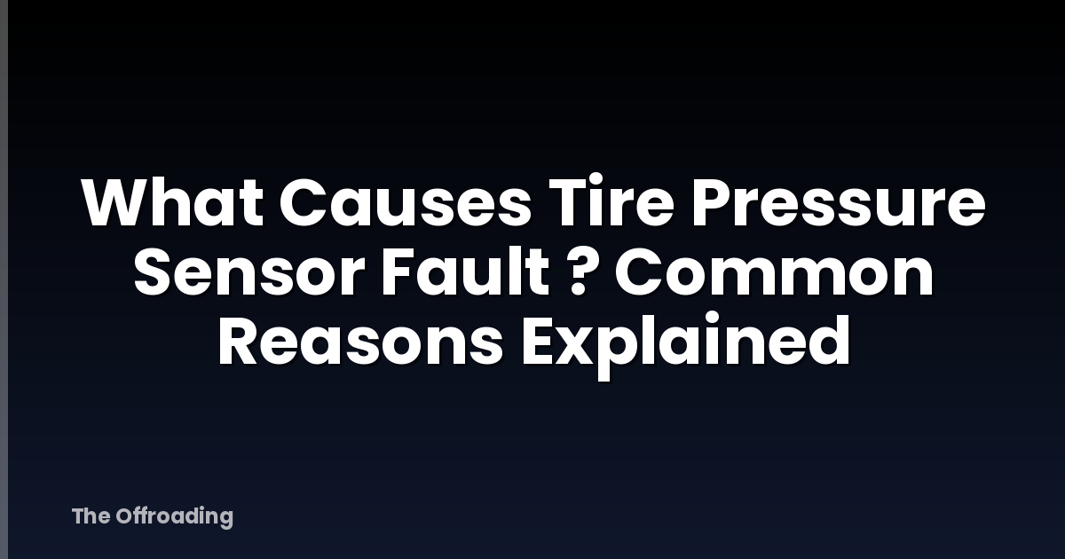 What Causes Tire Pressure Sensor Fault ? Common Reasons Explained