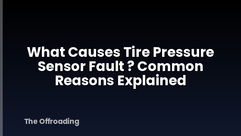 What Causes Tire Pressure Sensor Fault ? Common Reasons Explained