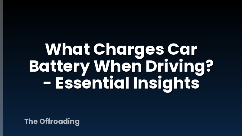 What Charges Car Battery When Driving? - Essential Insights