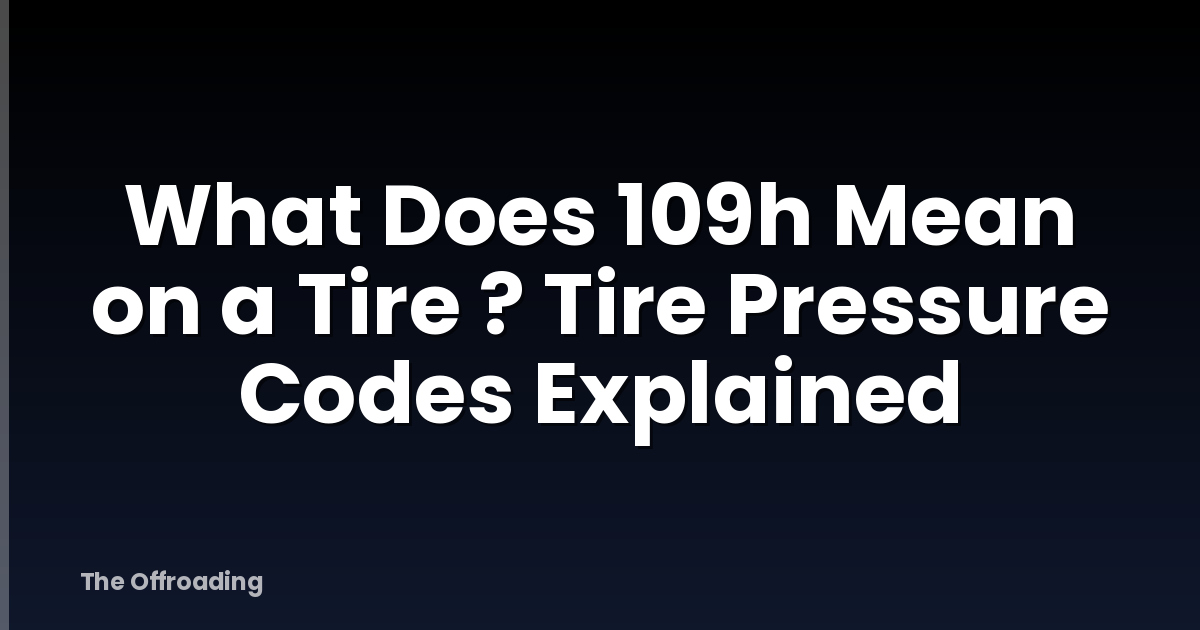What Does 109h Mean on a Tire ? Tire Pressure Codes Explained