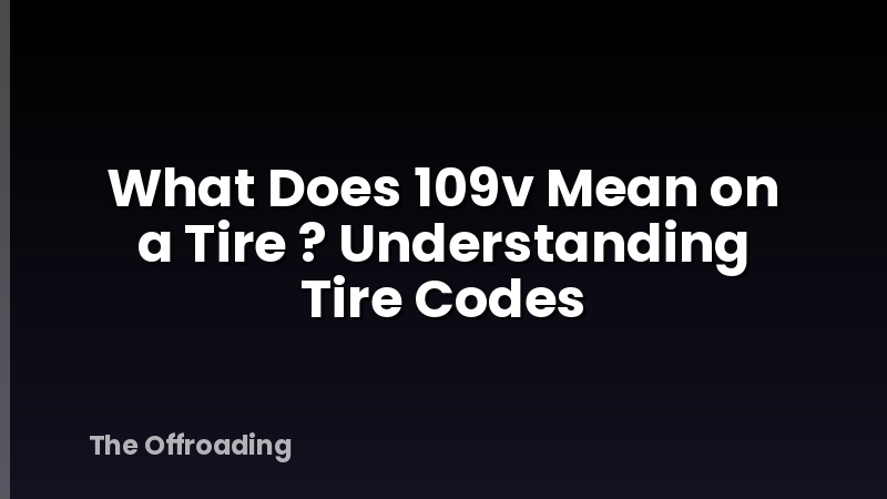 What Does 109v Mean on a Tire ? Understanding Tire Codes