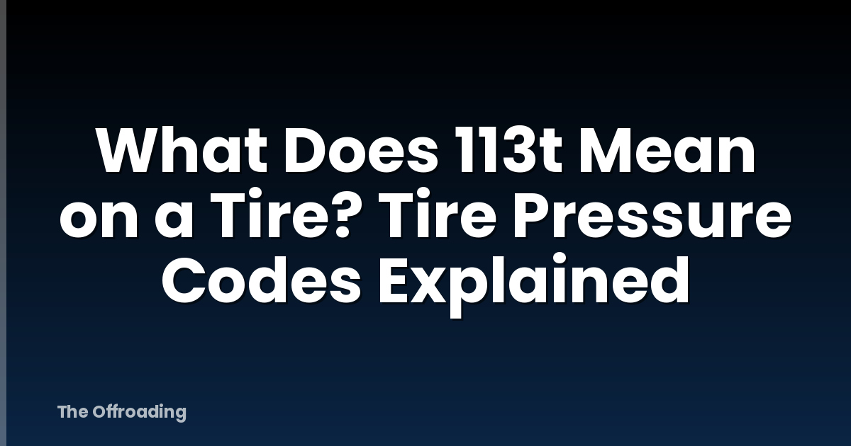 What Does 113t Mean on a Tire? Tire Pressure Codes Explained