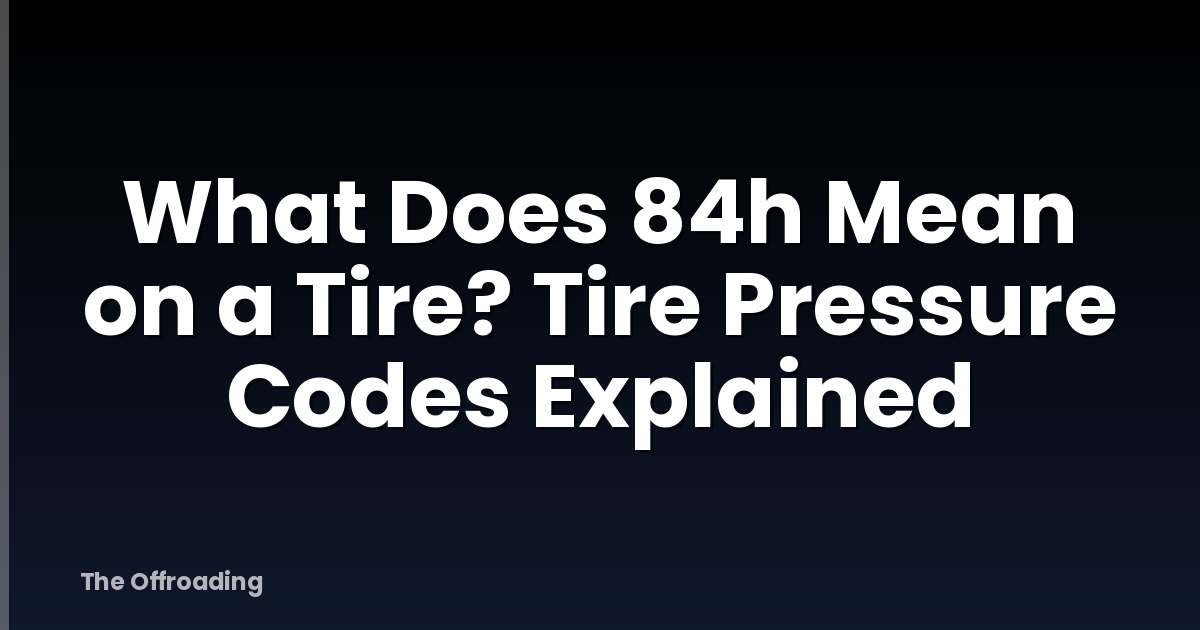What Does 84h Mean on a Tire? Tire Pressure Codes Explained
