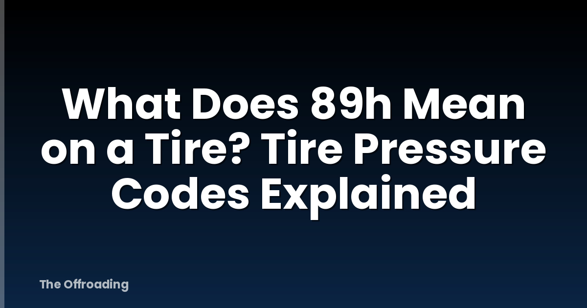 What Does 89h Mean On A Tire? Tire Pressure Codes Explained