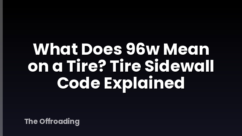 What Does 96w Mean on a Tire? Tire Sidewall Code Explained