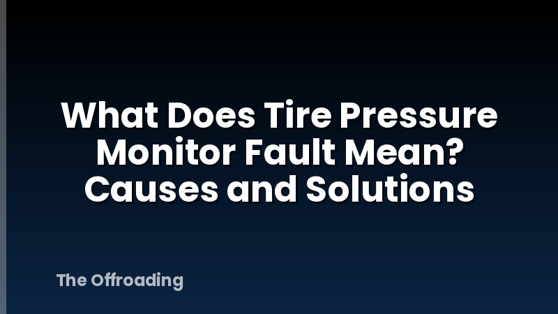 What Does Tire Pressure Monitor Fault Mean? Causes and Solutions