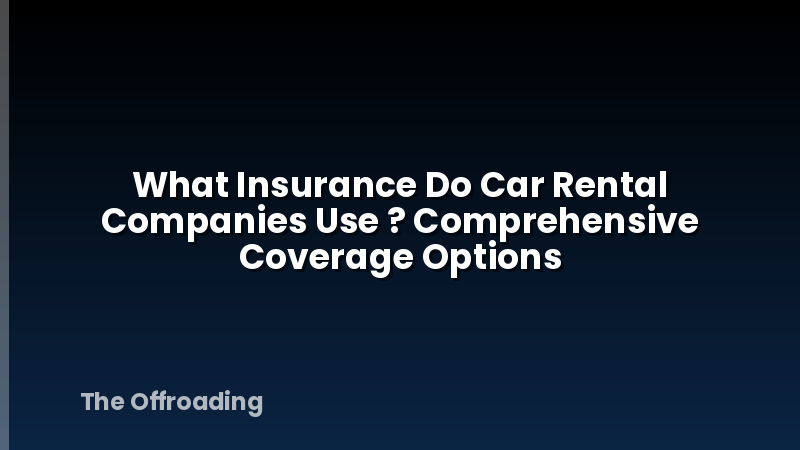 What Insurance Do Car Rental Companies Use ? Comprehensive Coverage Options