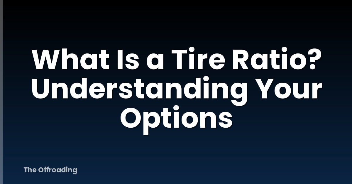What Is a Tire Ratio? Understanding Your Options