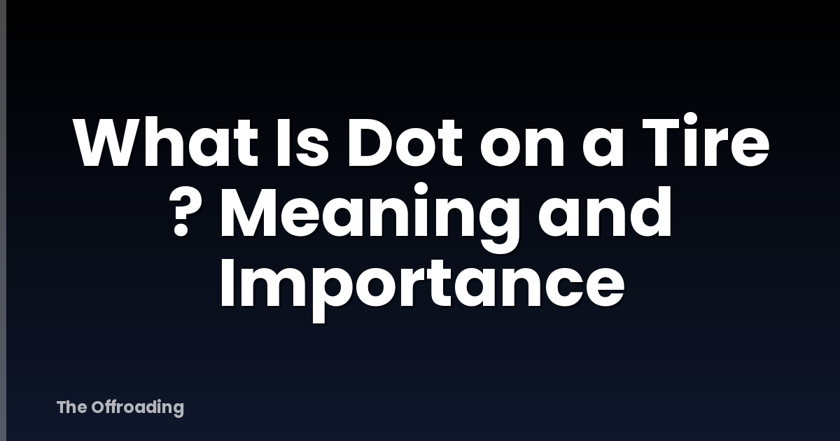 What Is Dot on a Tire ? Meaning and Importance
