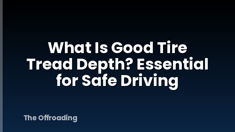 What Is Good Tire Tread Depth? Essential for Safe Driving