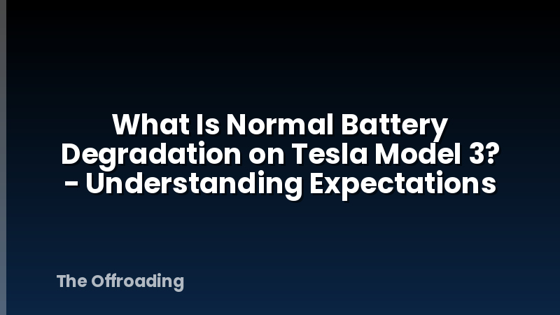 What Is Normal Battery Degradation on Tesla Model 3? - Understanding Expectations
