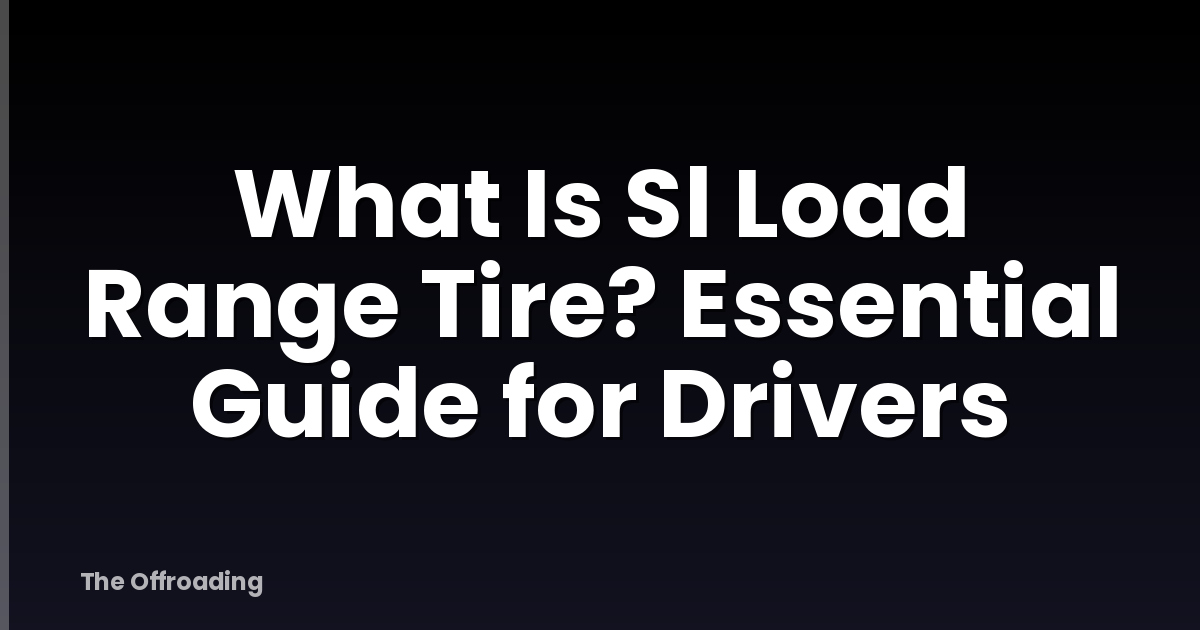 What Is Sl Load Range Tire? Essential Guide for Drivers