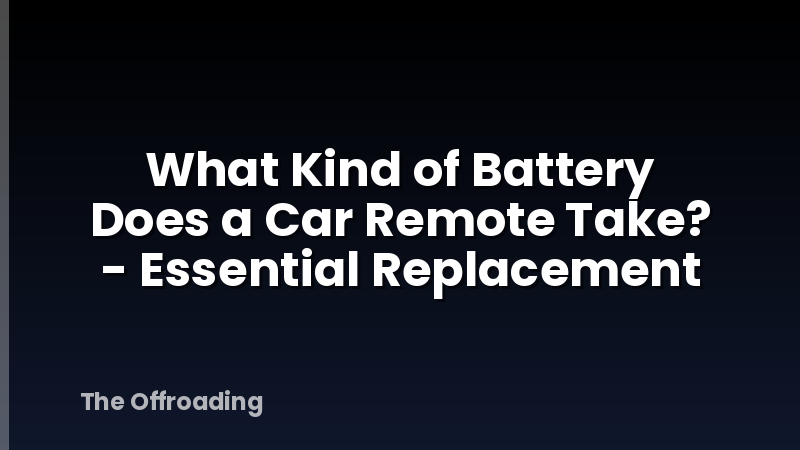 What Kind of Battery Does a Car Remote Take? - Essential Replacement