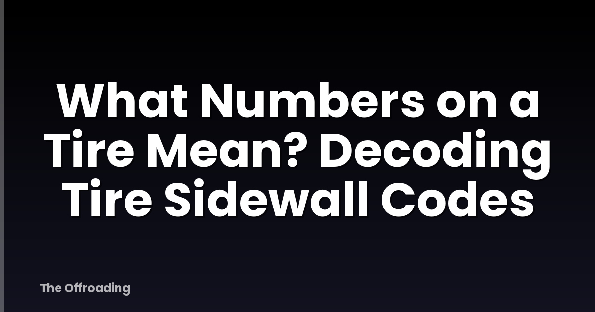 What Numbers on a Tire Mean? Decoding Tire Sidewall Codes